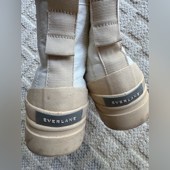 Everlane Organic Cotton Canvas Combat Lace Lugged Sole Boots White 6 - Picture 7 of 8